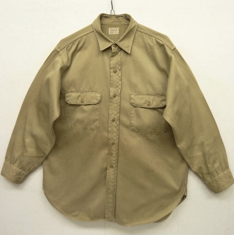 画像: 60'S SEARS "LUSTER CHINO" マチ付き ワークシャツ BEIGE (VINTAGE) 「L/S Shirt」 入荷しました。