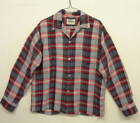 画像: 60'S HARPER レーヨン 長袖 オープンカラーシャツ チェック柄 (VINTAGE) 「L/S Shirt」 入荷しました。