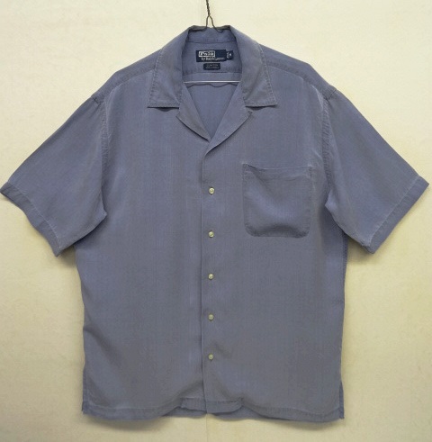 画像: 90'S RALPH LAUREN "CLAYTON" リヨセル 半袖 オープンカラーシャツ ブルー (VINTAGE) 「S/S Shirt」 入荷しました。