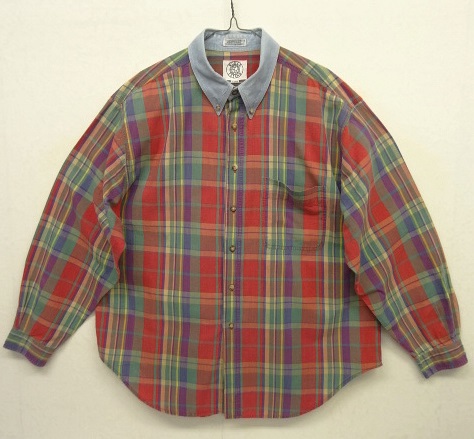 画像: 90'S WORLD ISLAND 襟シャンブレー マドラス 長袖 BDシャツ USA製 (VINTAGE) 「L/S Shirt」 入荷しました。