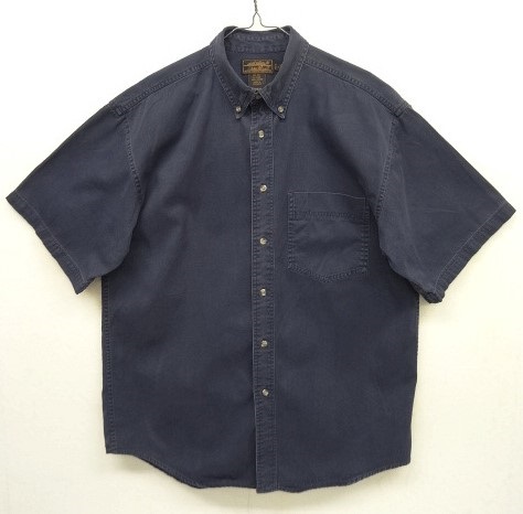 画像: 90'S EDDIE BAUER 黒タグ コットンツイル 半袖 BDシャツ NAVY (VINTAGE) 「S/S Shirt」 入荷しました。