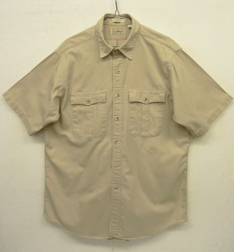 画像: 80'S LL Bean フラップ付きポケット 半袖 サファリシャツ ベージュ USA製 (VINTAGE) 「S/S Shirt」 入荷しました。