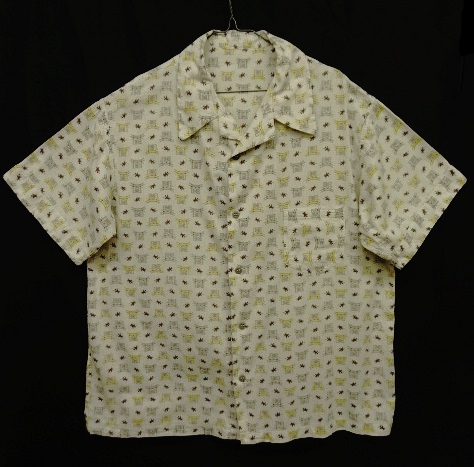画像: ユーロヴィンテージ UNKNOWN コットン オープンカラーシャツ 総柄 (VINTAGE) 「S/S Shirt」 入荷しました。
