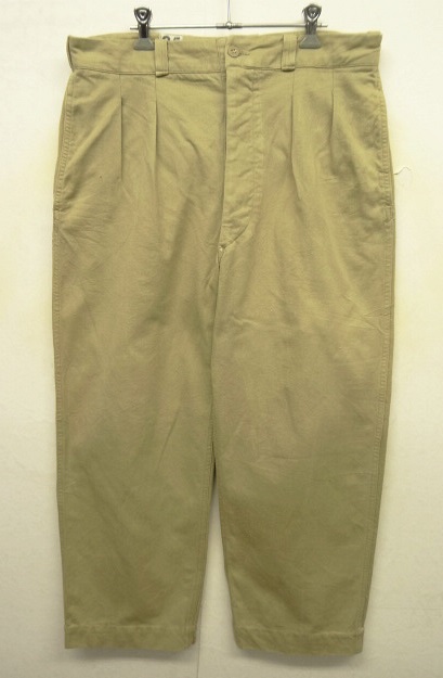 画像: 50'S フランス軍 M52 プリーツ入り チノパンツ BEIGE 25 (VINTAGE) 「Bottoms」 入荷しました。