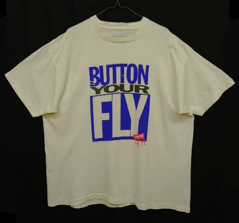画像: 90'S LEVIS 501 "BUTTON YOUR FLY" シングルステッチ Tシャツ ホワイト USA製 (VINTAGE) 「T-Shirt」 入荷しました。