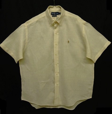 画像: 90'S RALPH LAUREN "BLAKE" ヘリンボーンリネン 半袖 BDシャツ オフホワイト (DEADSTOCK) 「S/S Shirt」 入荷しました。