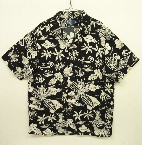 画像: 90'S RALPH LAUREN "CLASSIC FIT" ビスコース 半袖 オープンカラーシャツ ブラックベース/花柄 (VINTAGE) 「S/S Shirt」 入荷しました。