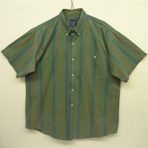 画像: 90'S GAP 旧タグ コットン 半袖 BDシャツ ストライプ (VINTAGE) 「S/S Shirt」 入荷しました。