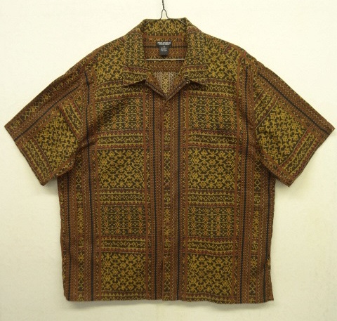 画像: 90'S POLO JEANS リネン/コットン 半袖 オープンカラーシャツ イカット柄 (VINTAGE) 「S/S Shirt」 入荷しました。