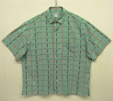 画像: 90'S PATAGONIA 白タグ コットン 半袖 ボックスシャツ 総柄刺繍 ミント (VINTAGE) 「S/S Shirt」 入荷しました。
