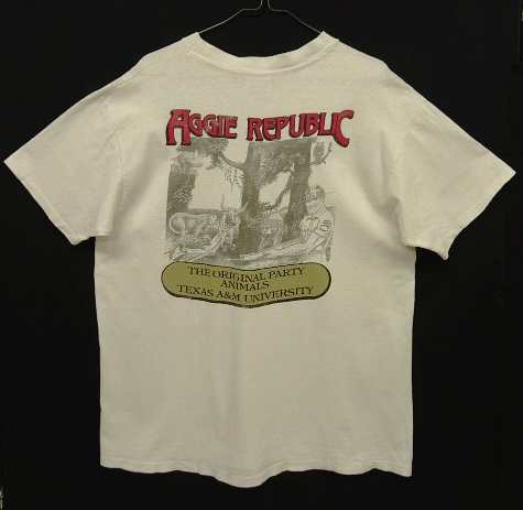 画像: 80'S TEXAS A&M UNIVERSITY "AGGIE REPUBLIC" シングルステッチ Tシャツ USA製 (VINTAGE) 「T-Shirt」 入荷しました。