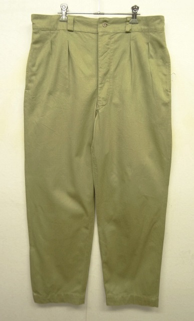 画像: 50'S フランス軍 M52 プリーツ入り チノパンツ BEIGE 35 (VINTAGE) 「Bottoms」 入荷しました。