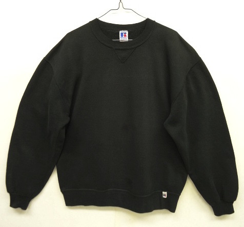 画像: 90'S RUSSELL ATHLETIC 前Vガゼット付き クルーネック スウェットシャツ ブラック USA製 (VINTAGE) 「Sweat Shirt」 入荷しました。