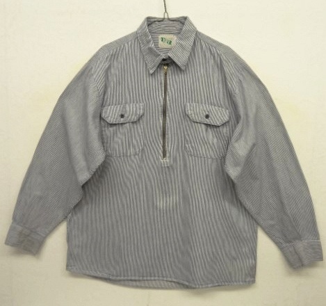 画像: 80'S KEY チンスト付き ハーフジップ ワークシャツ ヒッコリーストライプ TALON製ジップ (VINTAGE) 「L/S Shirt」 入荷しました。