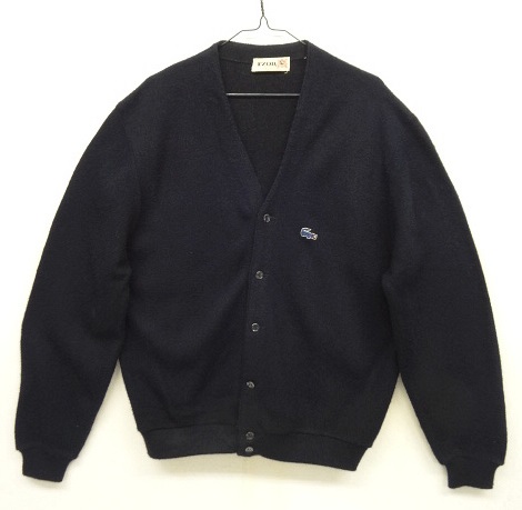 画像: 60'S IZOD LACOSTE "糸巻きタグ" Vネック アクリルカーディガン ダークネイビー USA製 (VINTAGE) 「Knit」 入荷しました。