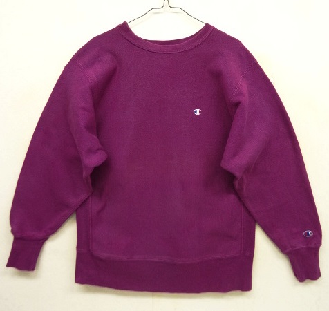 画像: 90'S CHAMPION 刺繍タグ リバースウィーブ 無地 グレープ USA製 (VINTAGE) 「Sweat Shirt」 入荷しました。