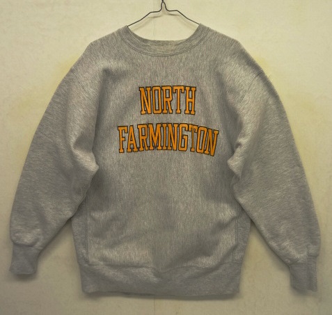 画像: 90'S CHAMPION "NORTH FARMINGTON" 刺繍タグ リバースウィーブ グレー USA製 (VINTAGE) 「Sweat Shirt」 入荷しました。