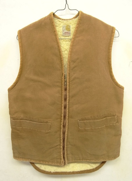 画像: 70'S CARHARTT プリントタグ 裏ボア入り ダックベスト SCOVILLジップ USA製 (VINTAGE) 「No Sleeve」 入荷しました。