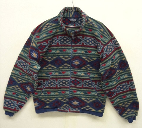 画像: 90'S LANDS' END フルジップ フリースジャケット 総柄 USA製 (VINTAGE) 「Jacket」 入荷しました。