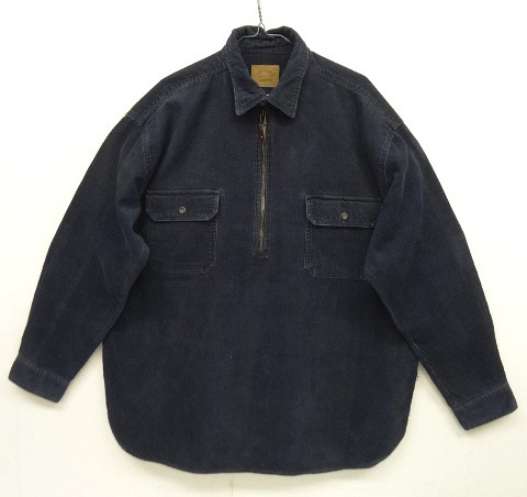 画像: 90'S ST JOHN'S BAY ハーフジップ コーデュロイシャツ ネイビー (VINTAGE) 「L/S Shirt」 入荷しました。