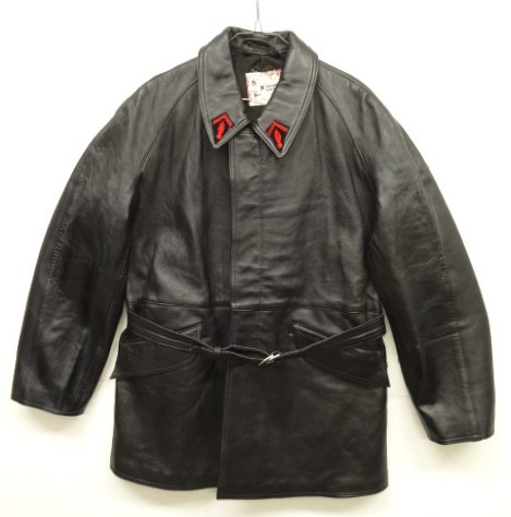 画像: JACQUIN フランス レザー ファイヤーマンコート ベルト付き BLACK (VINTAGE) 「Jacket」 入荷しました。