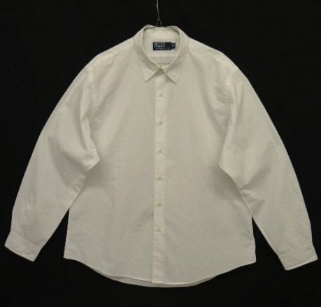 画像: 90'S RALPH LAUREN ロゴ同色 ポプリン 長袖 レギュラーカラーシャツ ホワイト (VINTAGE) 「L/S Shirt」 入荷しました。