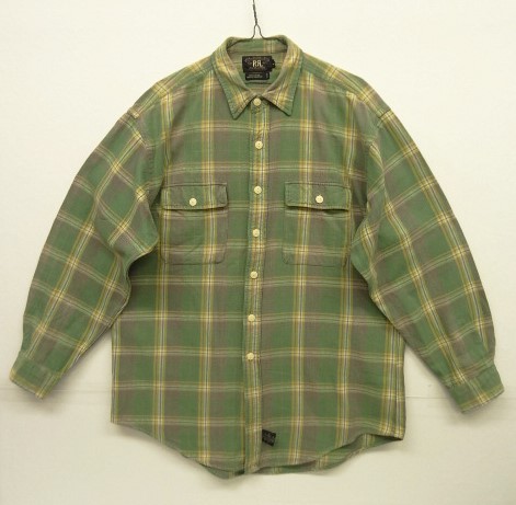 画像: 90'S RRL 初期 三ツ星タグ フランネル ワークシャツ チェック柄 (VINTAGE) 「L/S Shirt」 入荷しました。