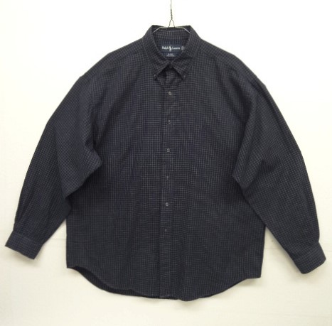 画像: 90'S RALPH LAUREN ロゴ同色 コットン 長袖 BDシャツ グラフチェック (VINTAGE) 「L/S Shirt」 入荷しました。