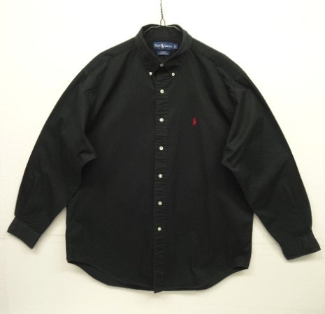 画像: 90'S RALPH LAUREN "BLAKE" ポプリン 長袖 BDシャツ ブラック (VINTAGE) 「L/S Shirt」 入荷しました。