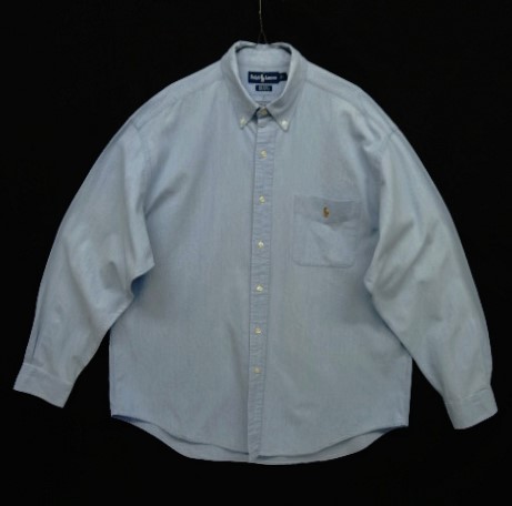 画像: 90'S RALPH LAUREN "BIG SHIRT" シャンブレー 長袖 BDシャツ ブルー (VINTAGE) 「L/S Shirt」 入荷しました。
