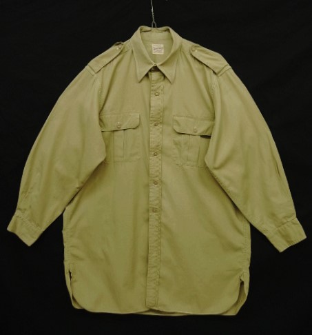 画像: 50'S SAINTHILL LEVINE & CO "SPORTSMAN" マチ付き ポプリン ミリタリーオフィサーシャツ ベージュ (VINTAGE) 「L/S Shirt」 入荷しました。