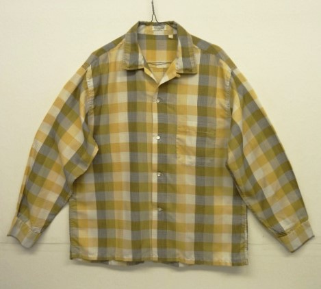 画像: 70'S UNKNOWN コットン/ポリ 長袖 オープンカラーシャツ チェック柄 (VINTAGE) 「L/S Shirt」 入荷しました。