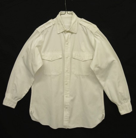 画像: 70'S UNKNOWN マチ付き ポプリン ミリタリーオフィサーシャツ ホワイト (VINTAGE) 「L/S Shirt」 入荷しました。