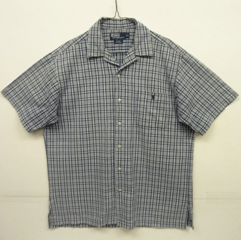 画像: 90'S RALPH LAUREN "ADAMS" コットン 半袖 オープンカラーシャツ チェック柄 (VINTAGE) 「S/S Shirt」 入荷しました。
