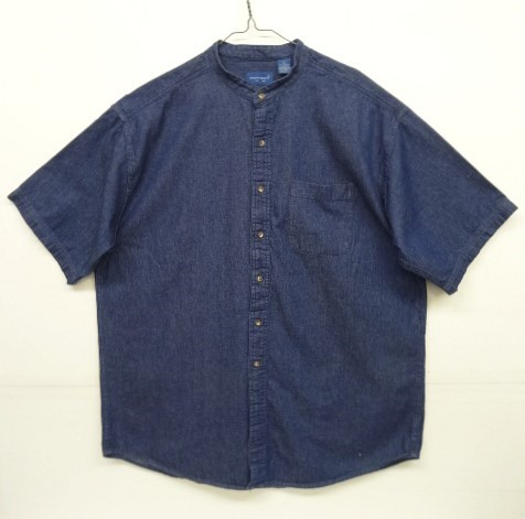 画像: 90'S TOWNCRAFT デニム 半袖 バンドカラーシャツ インディゴ (VINTAGE) 「S/S Shirt」 入荷しました。