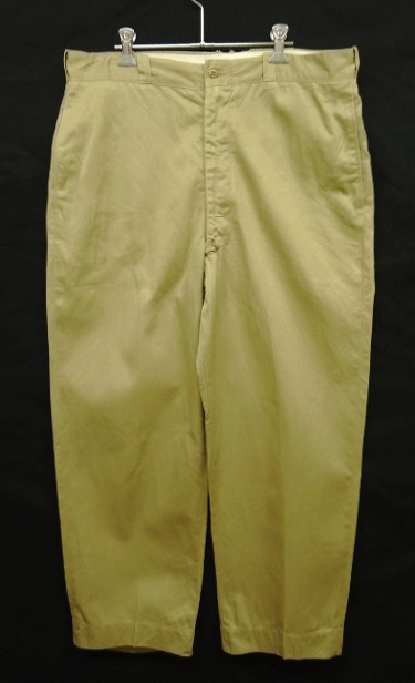 画像: 60'S アメリカ軍 US ARMY コットン100% チノパンツ W36L31 RAPIDアルミジップ (VINTAGE) 「Bottoms」 入荷しました。