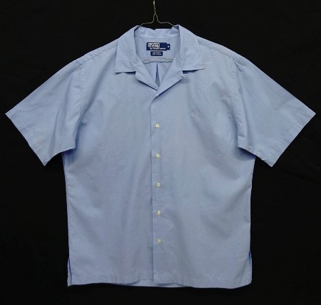 画像: 90'S RALPH LAUREN "CALDWELL" 同色ロゴ コットン 半袖 オープンカラーシャツ サックスブルー (VINTAGE) 「S/S Shirt」 入荷しました。