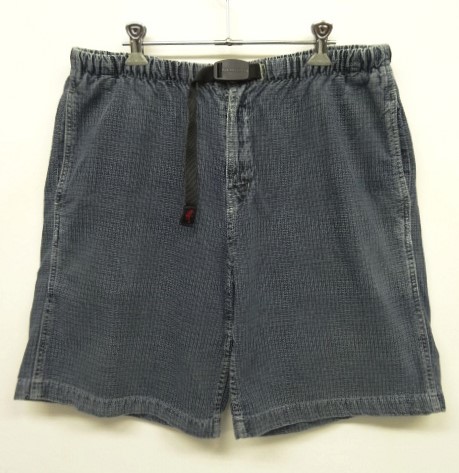 画像: 90'S GRAMICCI 旧ロゴ ベルト付き ショーツ インディゴ/チェック柄 USA製 (VINTAGE) 「Shorts」 入荷しました。