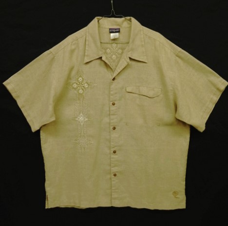 画像: 00'S PATAGONIA "RHYTHM" ヘンプ/ポリ 刺繍入り 半袖 オープンカラーシャツ (VINTAGE) 「S/S Shirt」 入荷しました。