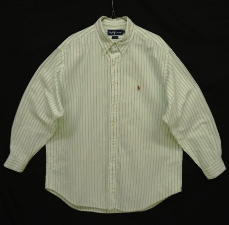 画像: 90'S RALPH LAUREN "YARMOUTH" オックスフォード 長袖 BDシャツ ストライプ (VINTAGE) 「L/S Shirt」 入荷しました。