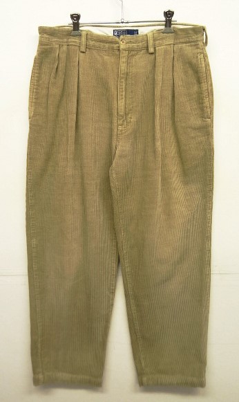 画像: 90'S RALPH LAUREN "ANDREW PANT" ツープリーツ 太畝 コーデュロイパンツ ベージュ (VINTAGE) 「Bottoms」入荷しました。