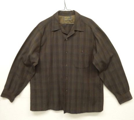 画像: 60'S PENDLETON "SIR PENDLETON" ウール 長袖 オープンカラーシャツ ダークチェック USA製 (VINTAGE) 「L/S Shirt」入荷しました。