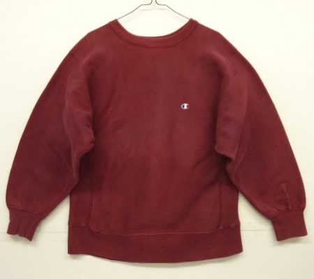 画像: 80'S CHAMPION トリコタグ（二枚タグ） リバースウィーブ 無地 バーガンディ USA製 (VINTAGE) 「Sweat Shirt」入荷しました。