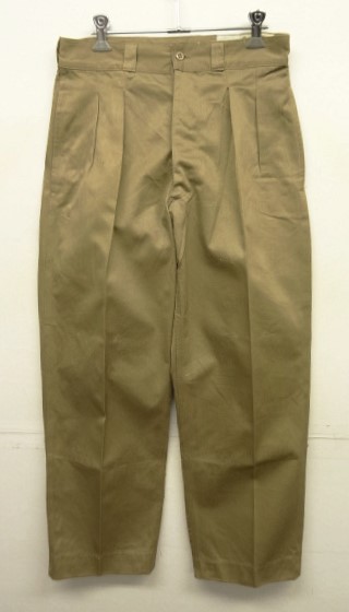 画像: 60'S フランス軍 M52 プリーツ入り チノパンツ ベージュ (VINTAGE) 「Bottoms」入荷しました。