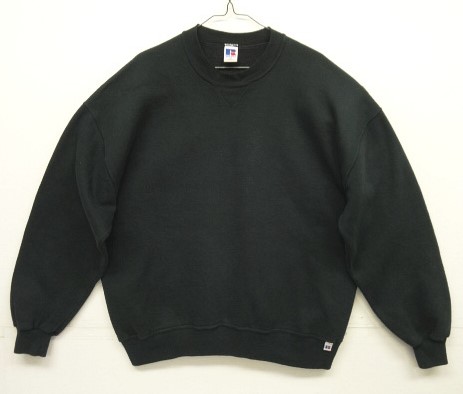 画像: 90'S RUSSELL ATHLETIC 前Vガゼット付き クルーネック スウェットシャツ ブラック (VINTAGE) 「Sweat Shirt」入荷しました。