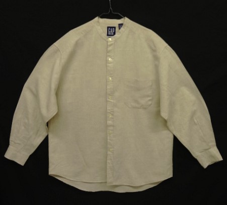 画像: 90'S GAP 旧タグ リネン/コットン バンドカラーシャツ ベージュ (VINTAGE) 「L/S Shirt」入荷しました。