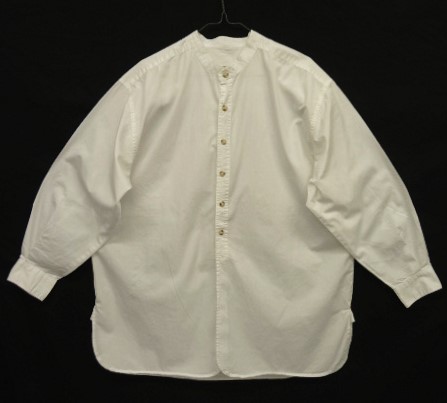 画像: 90'S EDDIE BAUER ポプリン マチ付き バンドカラーシャツ ホワイト (VINTAGE) 「L/S Shirt」入荷しました。