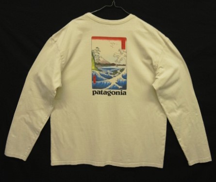画像: PATAGONIA "冨士三十六景　駿河薩タ之海上" バックプリント 長袖 Tシャツ ナチュラル USA製 (VINTAGE) 「T-Shirt」入荷しました。