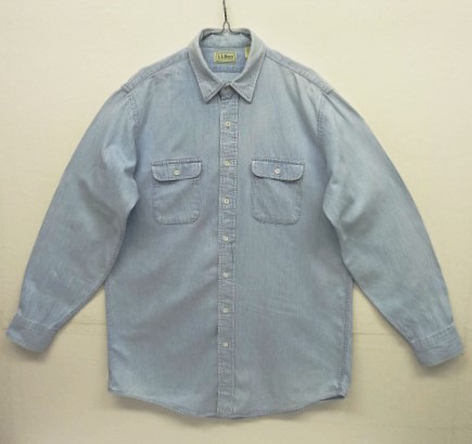 画像: 80'S LL Bean デニム 長袖 ワークシャツ ブルー USA製 (VINTAGE) 「L/S Shirt」入荷しました。