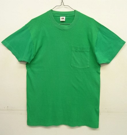 画像: 80'S FRUIT OF THE LOOM シングルステッチ 耳付きポケット 半袖 Tシャツ グリーン USA製 (VINTAGE) 「T-Shirt」入荷しました。